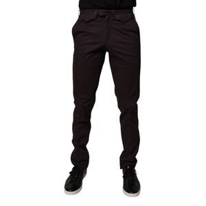 BENCIVENGA Brown Pure Cotton Slim Fit Men Dress Men's Pants